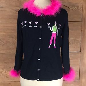 BELLEPOINTE COSMO GIRL cardigan wine glass NWT M



Blue box2
**